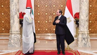 Egypt's President Abdel Fattah Al-Sisi and Sheikh Mohammed Bin Zayed Al Nahyan, the Crown Prince of Abu Dhabi and the Deputy Supreme Commander of the UAE Armed Forces, agreed to continue joining forces to face the Middle East region’s security threats.