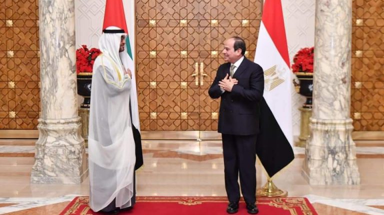 Egypt's President Abdel Fattah Al-Sisi and Sheikh Mohammed Bin Zayed Al Nahyan, the Crown Prince of Abu Dhabi and the Deputy Supreme Commander of the UAE Armed Forces, agreed to continue joining forces to face the Middle East region’s security threats.