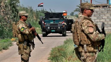 Iraqi security forces fighting ISIS in northern Iraq