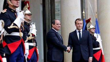 Egypt's President Abdel Fattah Al-Sisi with France President Emmanuel Macron. Daily News Egypt