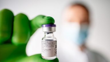 Undated photo shows a vial of Pfizer-BioNTech COVID-19 vaccine. (BioNTech-Handout via Xinhua)