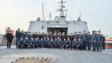 The Egyptian Navy received, on Monday, the first locally manufactured Gowind model stealth frigate, which has been named "Port Said".
