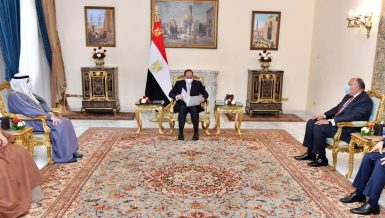 Egyptian President Abdel-Fattah al-Sisi held talks on Saturday with Kuwaiti Foreign Minister Sheikh Ahmad Nasser Al-Mohammad Al-Sabah in Cairo, where they discussed reconciliation between Qatar and its boycotting Arab quartet including Egypt.