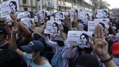 Protests opposing coup sweep Myanmar’s biggest city