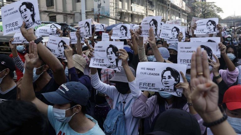 Protests opposing coup sweep Myanmar’s biggest city