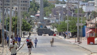The statement came amid sporadic gunfire and rockets exploded on the streets of Mogadishu as security forces clashed with protesters pushing for delayed national elections.