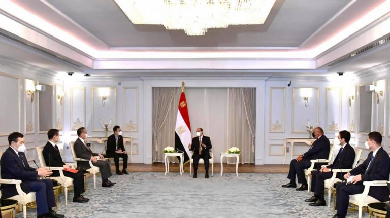 Egypt President Abdel Fattah Al-Sisi received, on Sunday, China’s Minister of Foreign Affairs Wang Yi